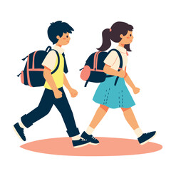 Fototapeta premium Back to School - kids - boy and girl