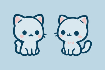 Naklejka premium A cute cat silhouette vector illustration, cat with a eyes