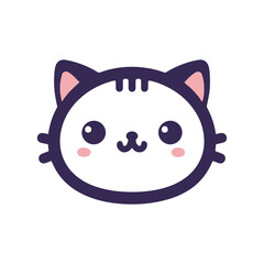 A cute cat silhouette vector illustration, cat with a eyes