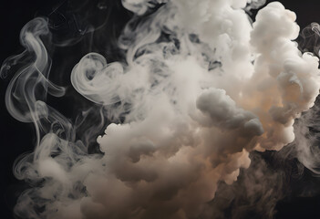 Naklejka premium Abstract image of swirling white smoke on a dark background, creating a sense of movement and fluidity.