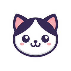 A cute cat silhouette vector illustration, cat with a eyes