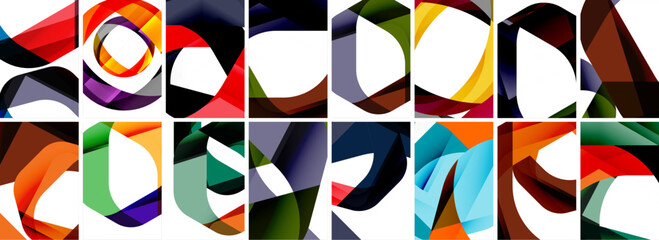 Obraz premium Collection of abstract background with waves, colorful shapes and 3d shadow effect. Vector Illustration For Wallpaper, Banner, Background, Card, Book Illustration, landing page