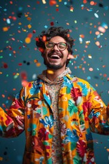 Fototapeta premium A New Year's Eve Celebration Under Confetti