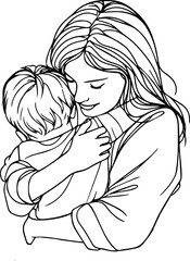 Mother and child illustration