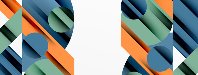 Circle, square, triangle shapes geometric minimal background