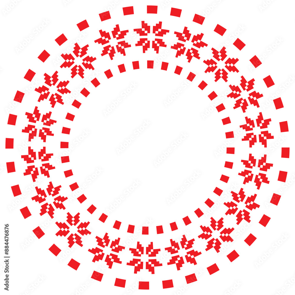 Poster red circle frame abstract geometric pattern shape vector design.