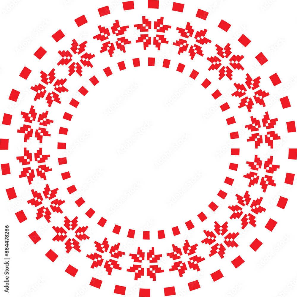 Poster red circle frame abstract geometric pattern shape design.