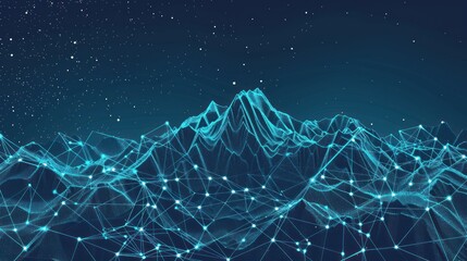 Abstract Mountain Range in Digital Space
