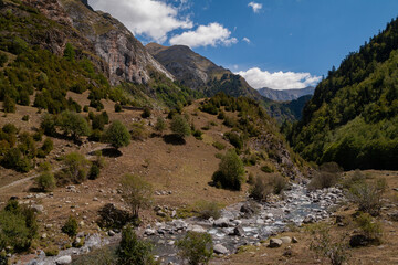 Beautiful valley at the Refugio de Pastores del Vado de Ordiso in the spanish part of the Pyrenees mountains.