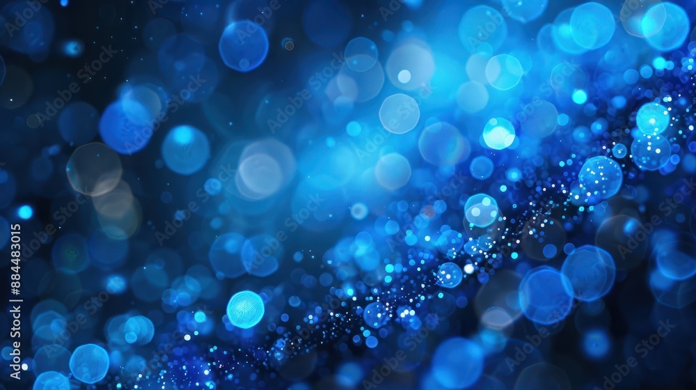 Poster blue glow particle abstract bokeh background