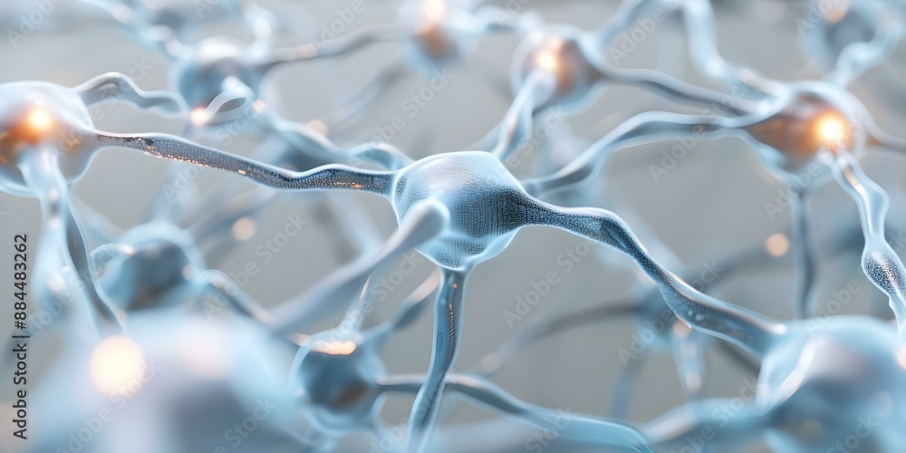 Poster abstract neural network image representing interconnected brain neurons. concept neural network, bra