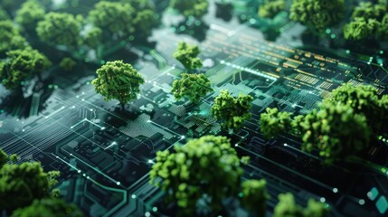 Green technology. Environmental technology concept. Sustainable development goals. Generative Ai.