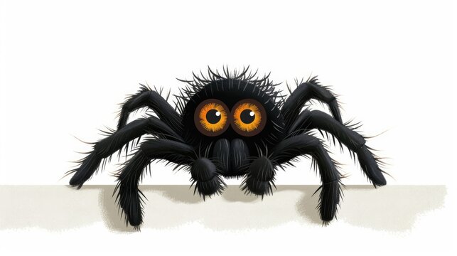 Get ready for Halloween with an adorable 2d illustration featuring a cute spider on a white background
