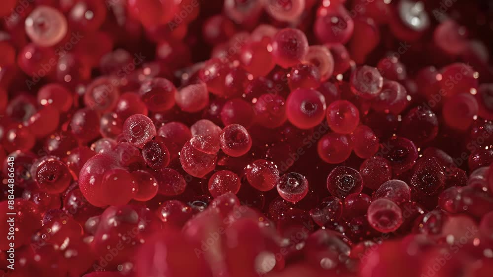 Poster a dense deep red mass of developing erythrocytes with varying degrees of hemoglobin accumulation in 