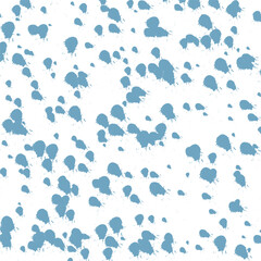 Abstract texture of large blue splashes on a white background.