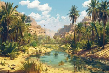 Obraz premium beach with palm trees