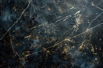 Dark Abstract Texture with White and Gold scratches