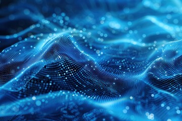 Digital backdrop ideal for technological workflows, neural networks, AI, data transmission and security