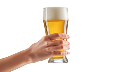 グラスビールを持つ人の手