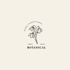 Line art snowdrop flower logo