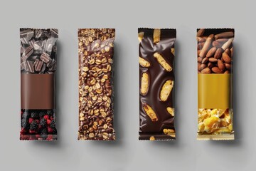 energy protein bar or chocolate bar snack packaging template design