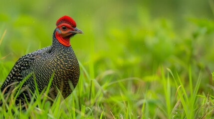 Red-necked spurfowl foraging