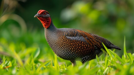 Red-necked spurfowl foraging