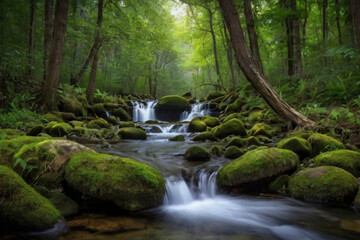 Obraz premium waterfall in the forest