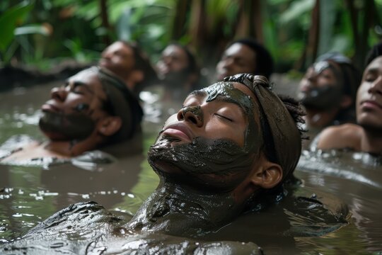 Mud Bath Relaxation in the Lush Jungle