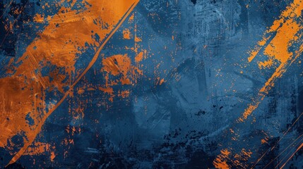 Vibrant royal blue and orange grunge textures for poster and web banner design, perfect for...