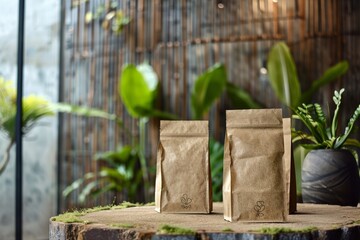 Eco-Friendly Biodegradable Packaging in Natural Setting