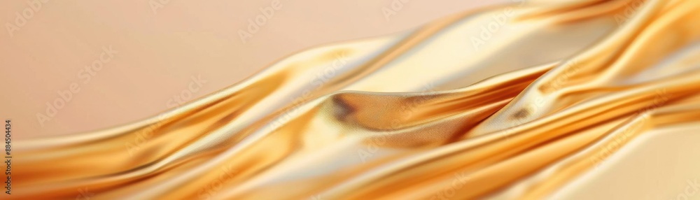 Aufkleber abstract background with flowing golden fabric texture. smooth curves and shimmering effect ideal fo