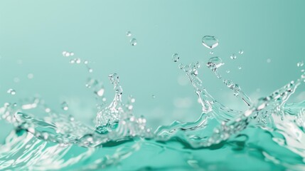 An ethereal portrayal of liquid in motion, with gracefully arcing water splashes and mesmerizing fluid forms creating a surreal visual experience