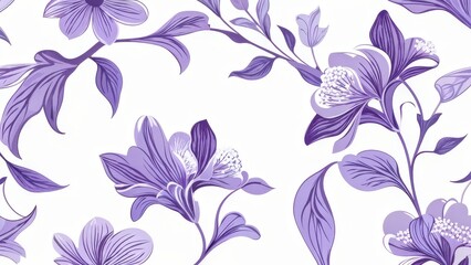 Obraz premium Intricate patterns of purple colored leaves on white background, ornament, wallpaper, 