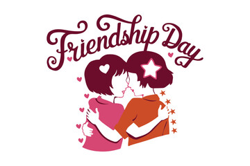 Happy friendship day card of the friend group 