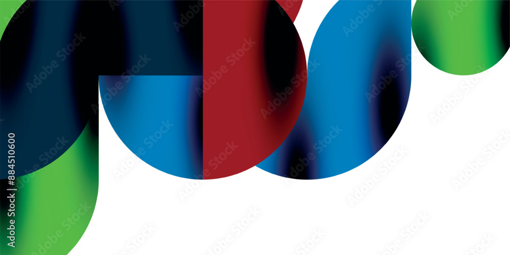 Poster tech minimal circular shapes geometric art. vector modern circles