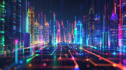 Digital Cityscape: A Vibrant Future