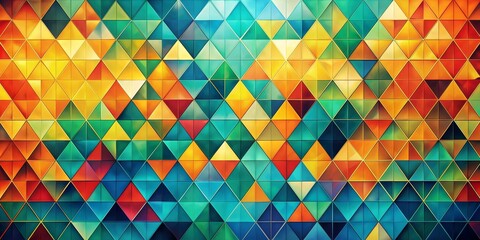 Abstract Geometric Pattern of Colorful Triangles, abstract , geometric , triangle , pattern