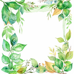 Fototapeta premium Watercolor floral post card background frame image