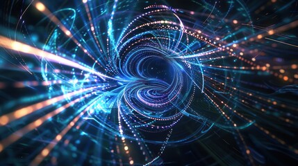 Fototapeta premium Abstract Light Trails in a Spiraling Vortex