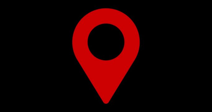 3d rendered animation of location icon, pin icon, map icon, place sign, location sign, green background pin, simple repeating animation of location icon, destination, place, marker, 4k video