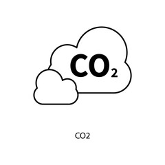 co2 concept line icon. Simple element illustration. co2 bottle concept outline symbol design.