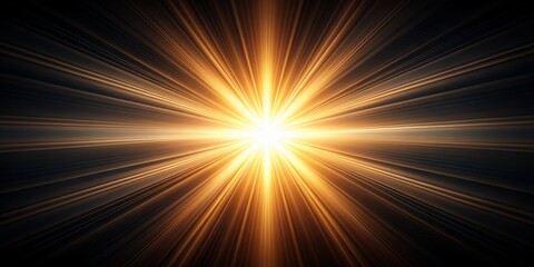 Obraz premium Golden Light Burst Abstract Background, abstract , light , gold , burst