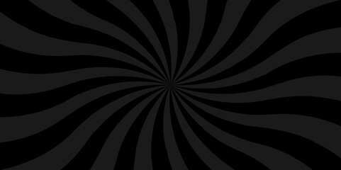 Seamless retro vintage burst sunrise sunbeam element spiral striped illustration sunray template wallpaper design. Vector black and gray sun rays and sunburst backdrop background.