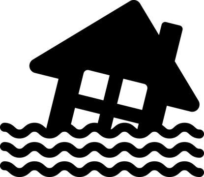 black house sinking in water clip art preview