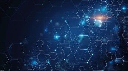 Obraz premium Abstract Hexagon Pattern with Glowing Lights