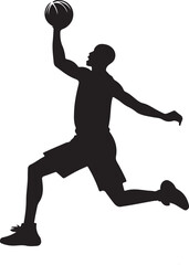   A man basketball playing silhouette vector
