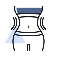 Weight loss icon with woman's waist