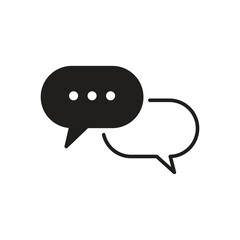 Chat bubbles icon vector speak box illustration and clipart, message conversation between two people, vector graphics, line art.