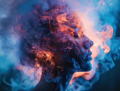 Conceptual photography exploring the idea of mind control or psychological manipulation, using visual metaphors, symbols, or abstract representations.